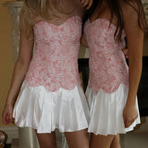 Embroidery Flower Print Corset